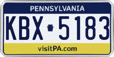 PA license plate KBX5183
