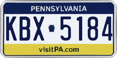 PA license plate KBX5184