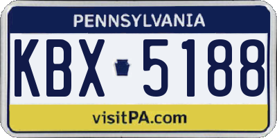 PA license plate KBX5188