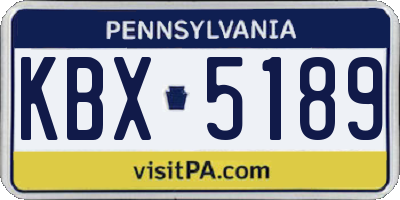 PA license plate KBX5189