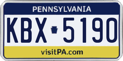 PA license plate KBX5190