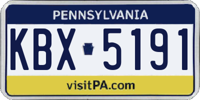 PA license plate KBX5191