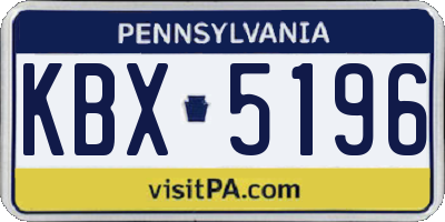 PA license plate KBX5196