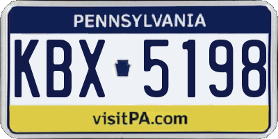 PA license plate KBX5198