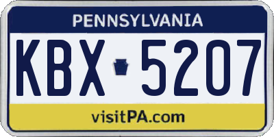 PA license plate KBX5207