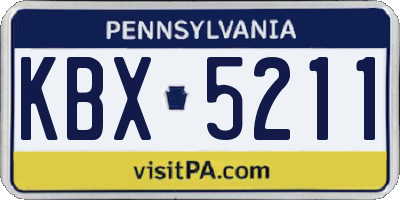 PA license plate KBX5211