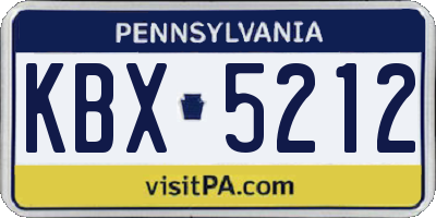 PA license plate KBX5212