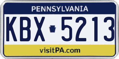PA license plate KBX5213