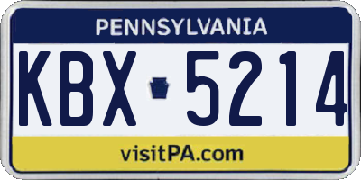 PA license plate KBX5214