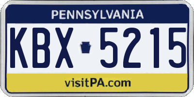 PA license plate KBX5215