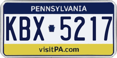 PA license plate KBX5217