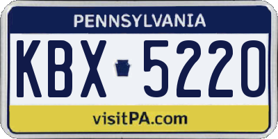 PA license plate KBX5220