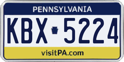 PA license plate KBX5224