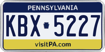 PA license plate KBX5227