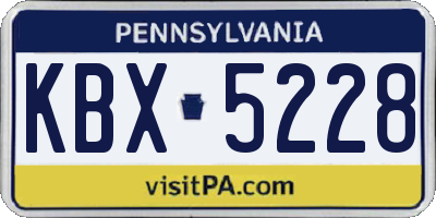 PA license plate KBX5228