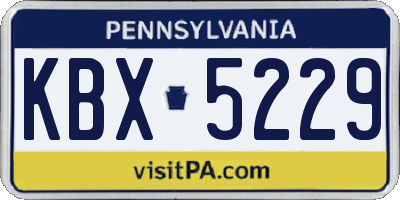 PA license plate KBX5229