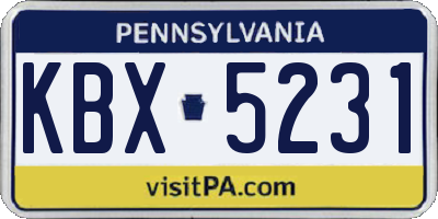 PA license plate KBX5231