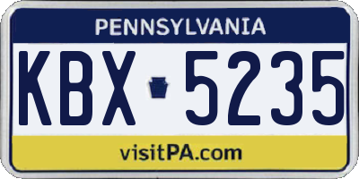PA license plate KBX5235