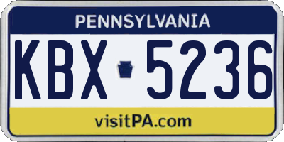 PA license plate KBX5236