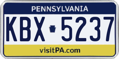 PA license plate KBX5237