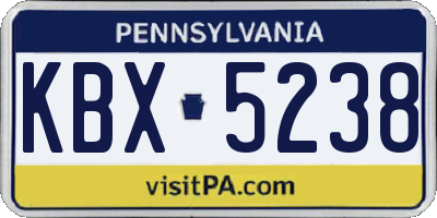 PA license plate KBX5238