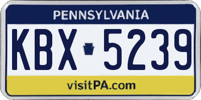 PA license plate KBX5239