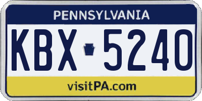PA license plate KBX5240