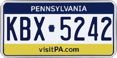 PA license plate KBX5242