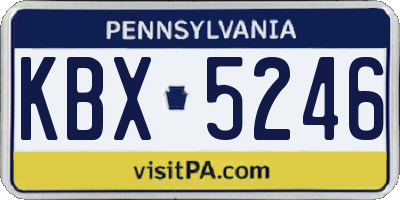 PA license plate KBX5246