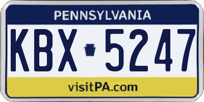 PA license plate KBX5247