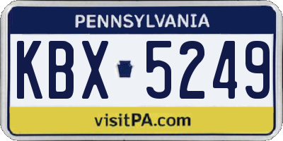 PA license plate KBX5249