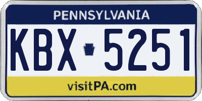 PA license plate KBX5251