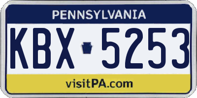 PA license plate KBX5253