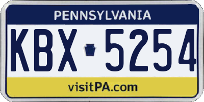 PA license plate KBX5254