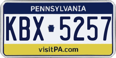 PA license plate KBX5257