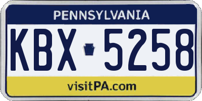 PA license plate KBX5258