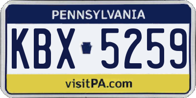 PA license plate KBX5259