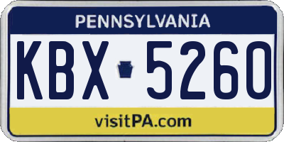 PA license plate KBX5260