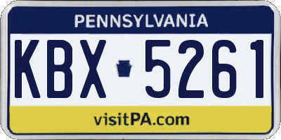 PA license plate KBX5261