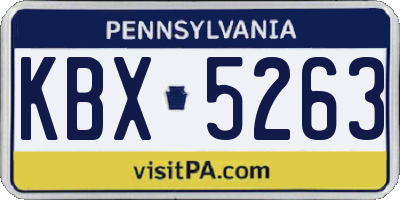 PA license plate KBX5263