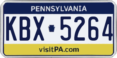 PA license plate KBX5264