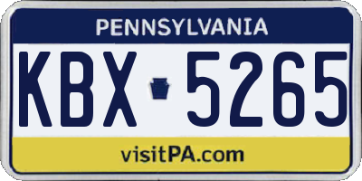 PA license plate KBX5265