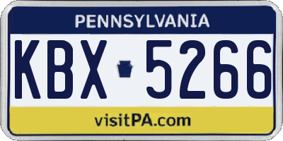 PA license plate KBX5266