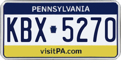 PA license plate KBX5270