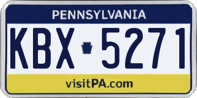 PA license plate KBX5271