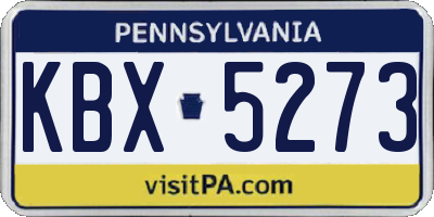 PA license plate KBX5273