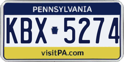 PA license plate KBX5274