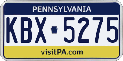 PA license plate KBX5275