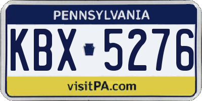 PA license plate KBX5276