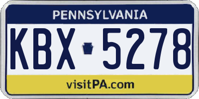 PA license plate KBX5278